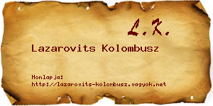 Lazarovits Kolombusz névjegykártya